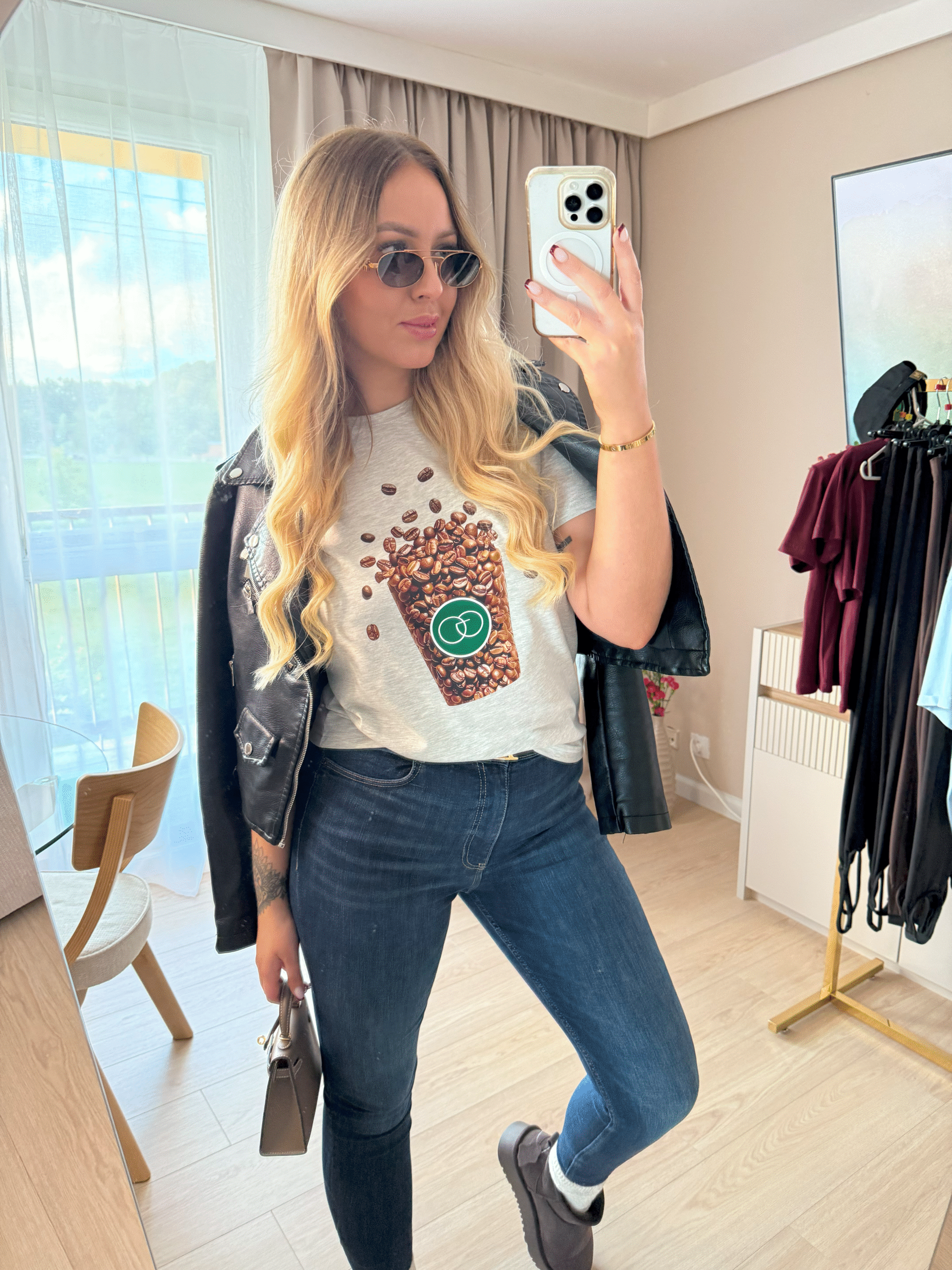 T-SHIRT COFFEE szary