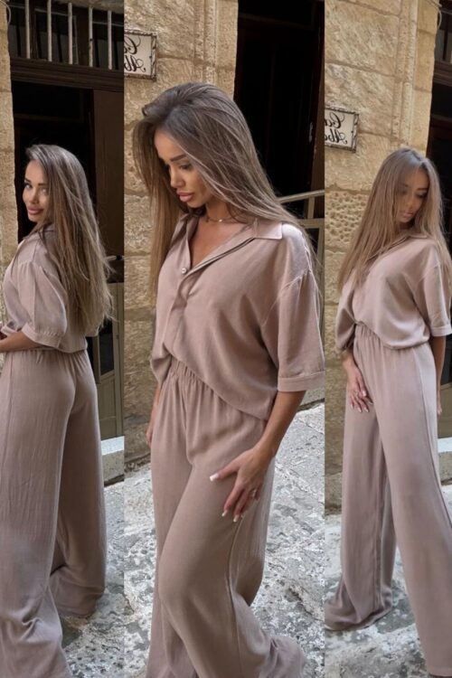 KOMPLET MUSE 2w1 100% LEN – mocca